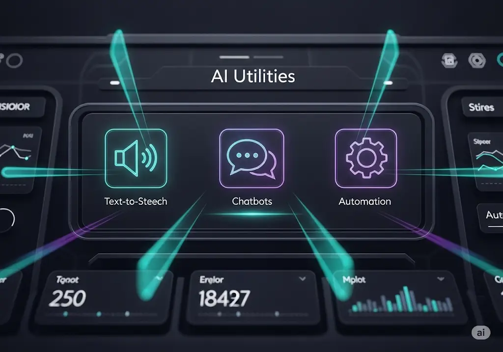 AI and utility tools interface showing various productivity applications