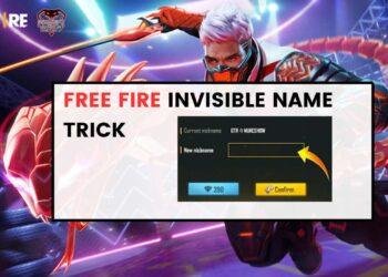 A dynamic banner of a Free Fire character with a blank nameplate, blending into the battlefield.