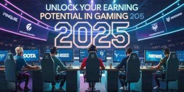 Ways to Make Money: Gaming Categories in 2025 7 A colorful banner displaying competitive gaming and ways to make money in 2025.