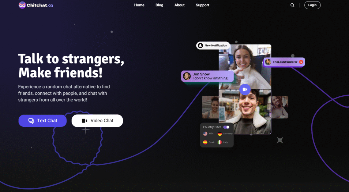 The Top 10 Free Alternatives to Omegle in 2025 2 itchat.gg interface showcasing AI moderation and privacy features