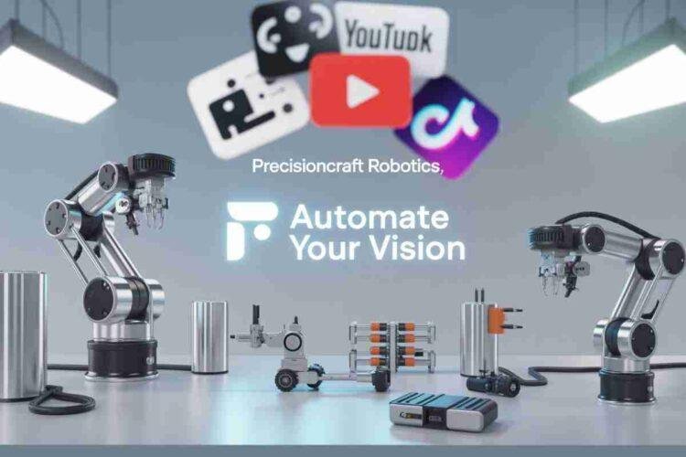 A colorful banner displaying a manufacturing unit with streaming platform graphics.