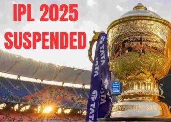 Crowds evacuate HPCA Stadium in Dharamsala during IPL 2025 PBKS vs. DC match cancellation due to India-Pakistan conflict.